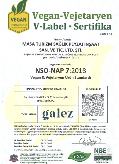 NSO-NAP 7:2018 Vegan ve Vejeteryan Ürün Standardı